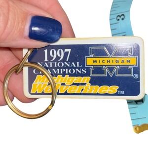 Vintage | 1997 Michigan Wolverines National Champions | Plastic Keychain